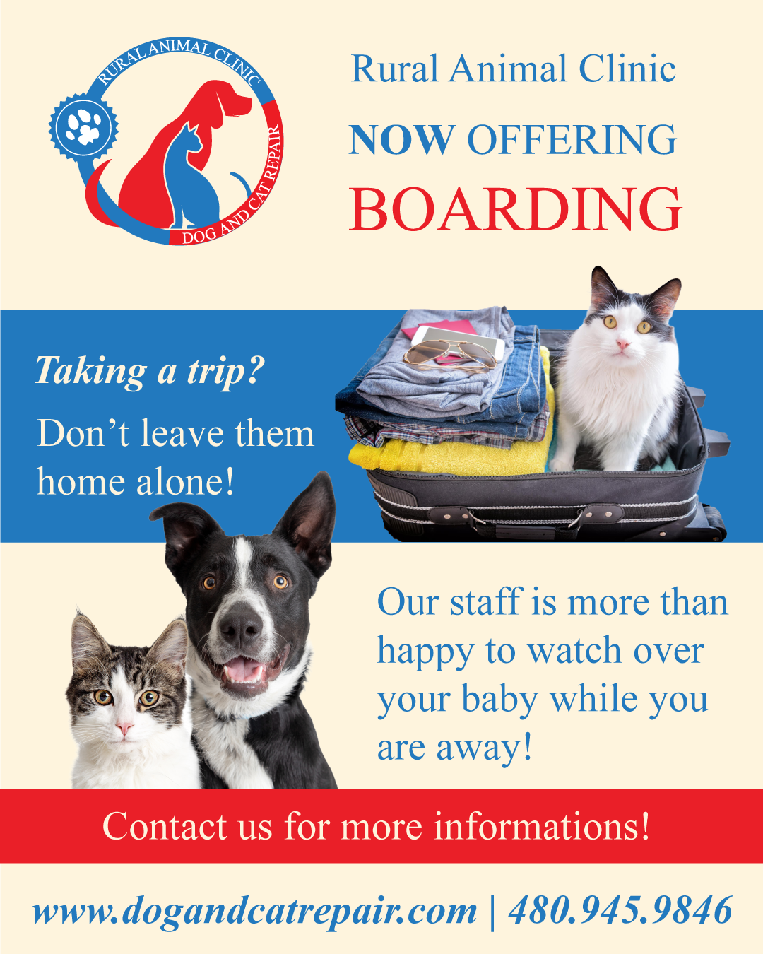 NOW OFFERING BOARDING